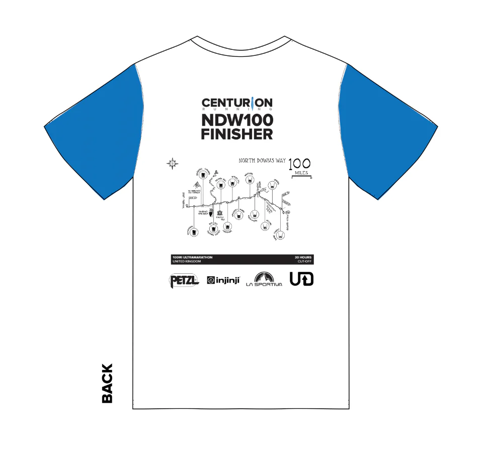 NEW Centurion Running North Downs Way 100 Finisher Tee