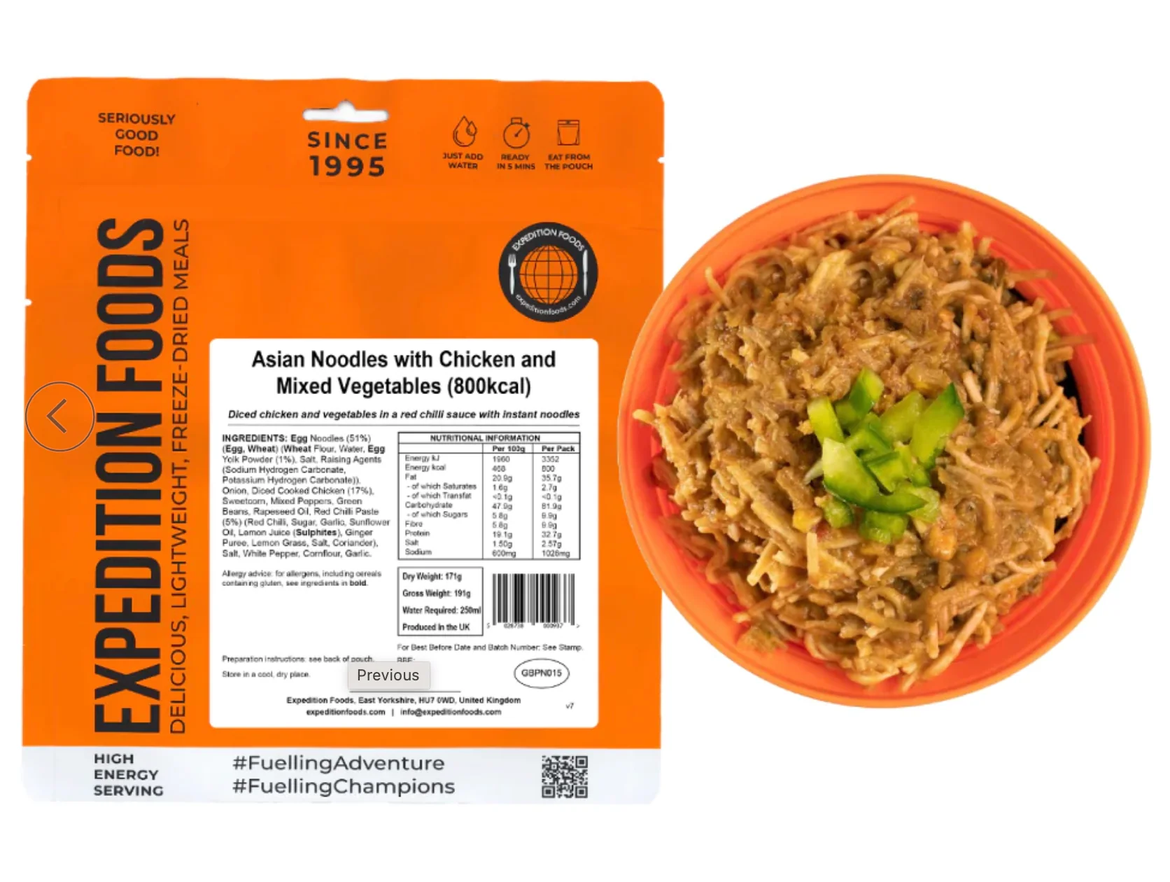 Expedition Foods Meal 800KCAL - Image 2