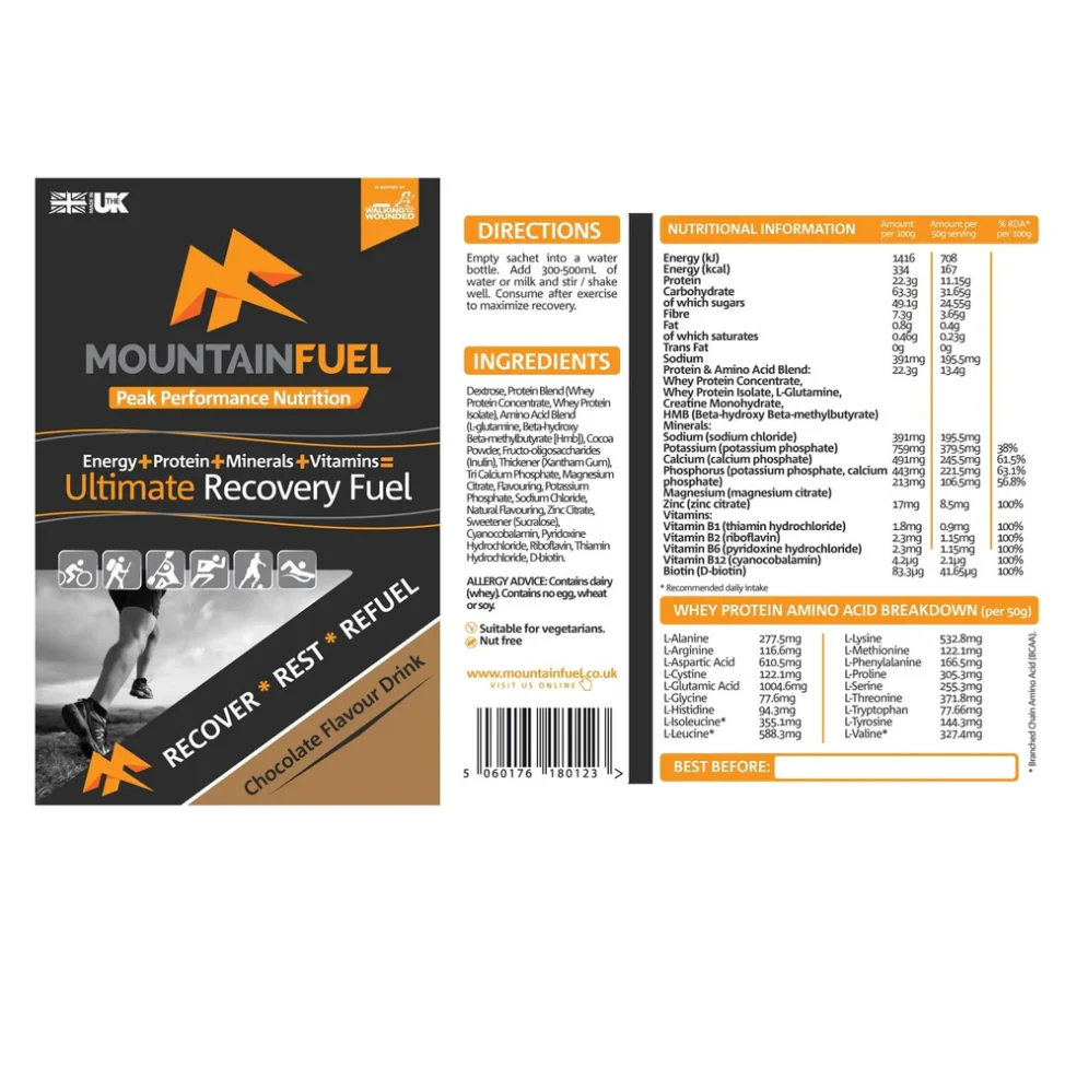 Mountain Fuel Ultimate Recovery - 50g sachets - Image 3