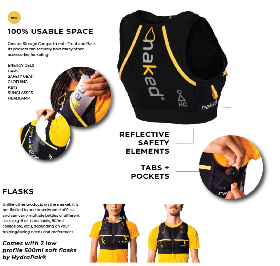 Naked HC High Capacity Running Vest Mens - Image 9