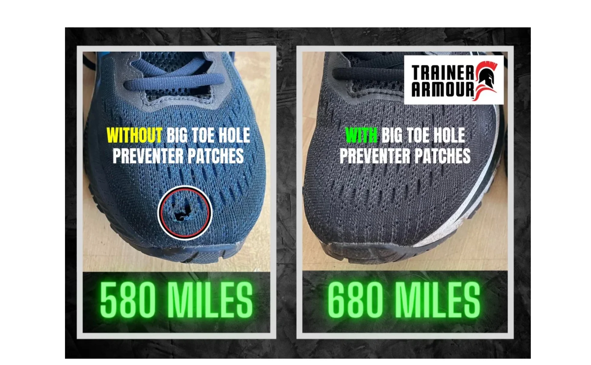 Trainer Armour - Big Toe Hole Preventer Black - Image 4